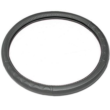 18 Inch Freightliner Caterpillar Simi Truck Steering Wheel Cover - Black Faux Leather, Universal Fit, Yupbizauto