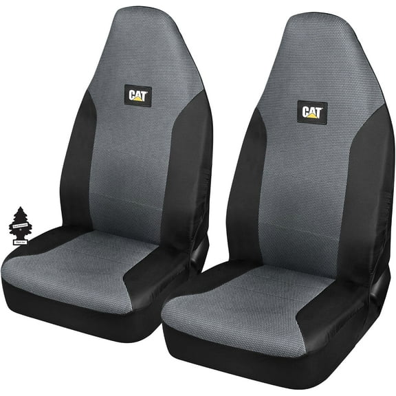Yupbizauto New Big Rig Truck Seat Covers, Black and Grey Mesh, Heavy-Duty Universal Fit, Set of 2, for Semi Trucks, Commercial Vehicles Bundle Set