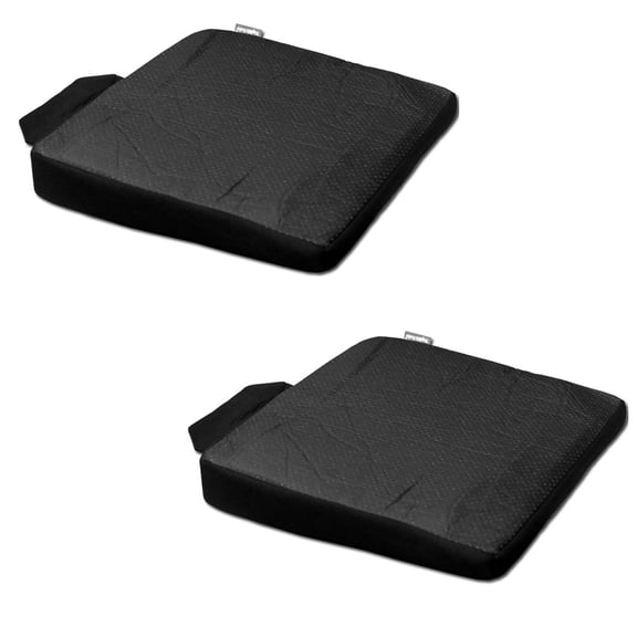 Yupbizauto New Breathable Comfortable Ergonomic Orthopedic Wedge Car Seat Office Chair Back Support Cushion and Lumbar Twin Pack (Grey Leatherette)