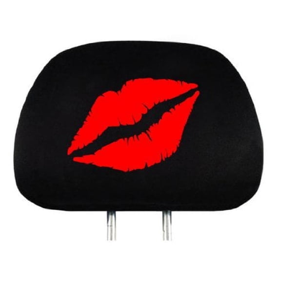 Yupbizauto New Interchangeable Car Seat Headrest Cover Universal Fit for Cars Vans Trucks - One Piece (Lips Kiss)