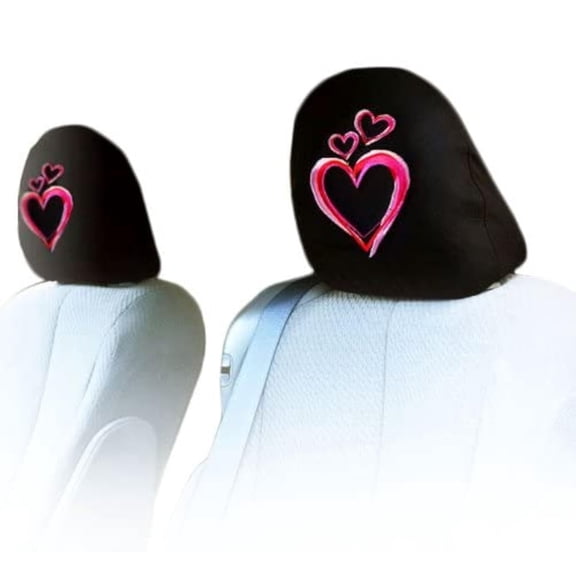 Yupbizauto New Interchangeable Car Seat Headrest Covers Universal Fit for Cars Vans Trucks-Sold by a Pairs (Large Heart)