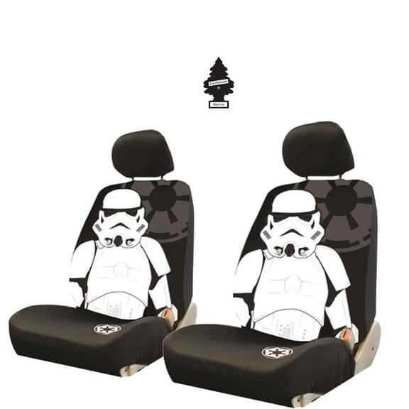 Yupbizauto Plasticolor Star Wars Stormtrooper Car Truck SUV Seat Covers 3-Piece Set with Bonus Air Freshener - Universal Fit for Most Vehicles, Durable Protection for Front Seats, Easy Installation
