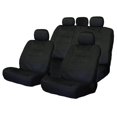 thumbnail image 1 of Yupbizauto - Premium Grade Velour Fabric Car Truck SUV Seat Covers Set -Universal Size - Airbag Compatible - Support 60 40 Split Type Seats (Black), 1 of 5