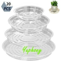 Yuphony 20 Pack 4Size Clear Plastic Plant Saucer Durable Thicker Clear Plastic Plant Pot Trays Flower Plant Pot Saucer for Indoor Outdoor Garden