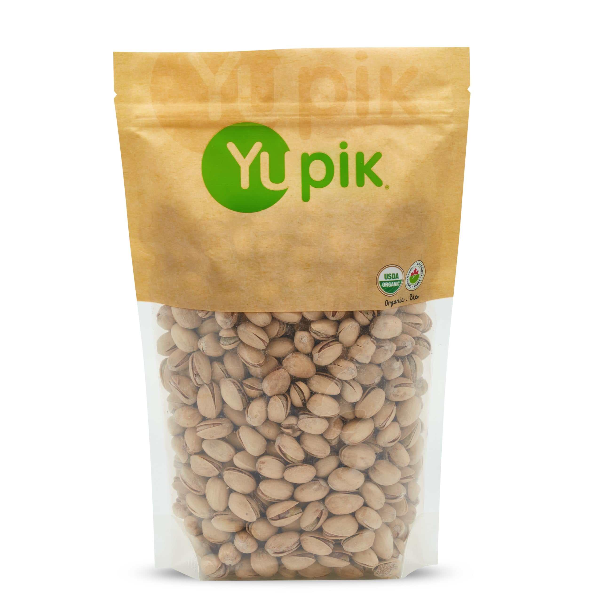 Yupik Organic Dry Roasted Salted Pistachios, In Shell, 2.2 lb, Gluten