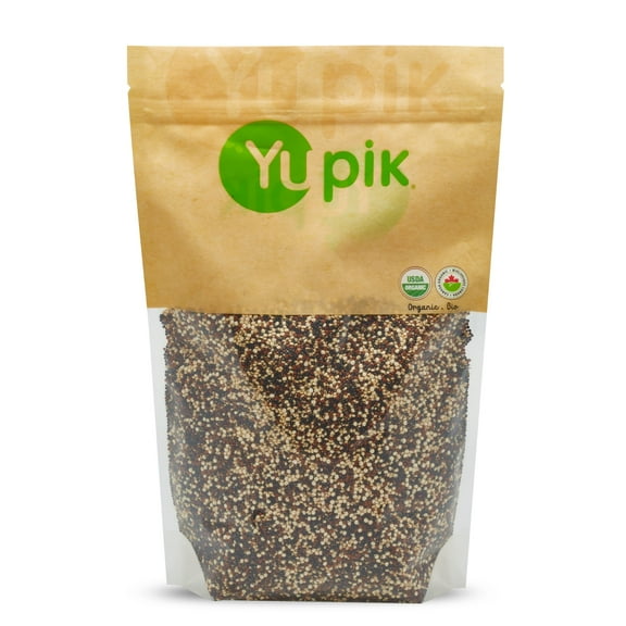 Yupik Organic Tri-Color Quinoa, 2.2 lb AIS1(35.2 oz), Gluten-Free, Kosher, Raw Seeds, White, Red & Black Quinoa, Unsalted, Oil-Free, Source of Fiber & Iron, Ideal Rice & Pasta Replacement