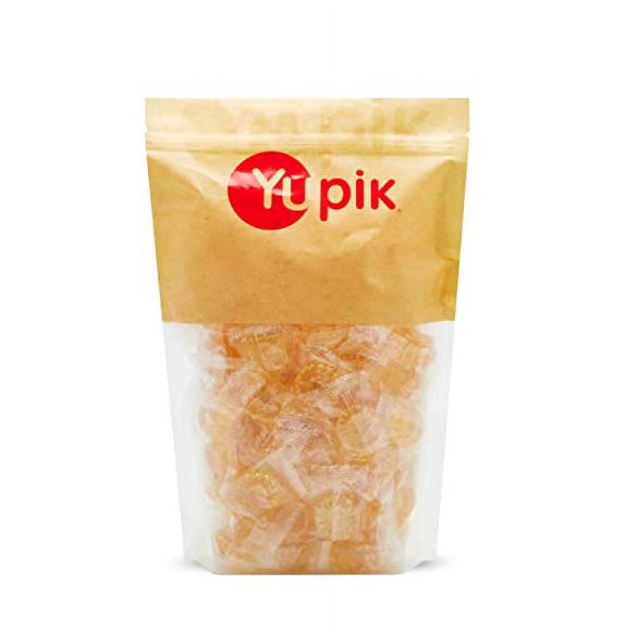 Yupik Honey Barley Sugar Candies, 2.2 lb (35.2 oz), Individually Wrapped Hard Candies, Gluten-Free, Low-Calorie, Fat-Free, Sweet Honey Flavour, Ideal for Snacking & Gifting
