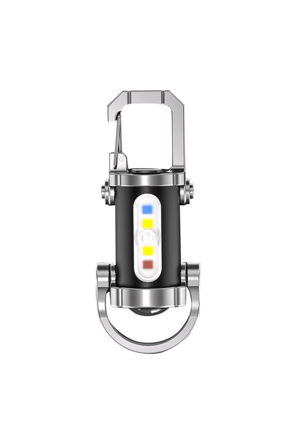 Mini Rechargeable Keychain Flashlight with Side Light & Phone Charging, Waterproof LED Torch for Camping, Hiking, Emergencies - Compact Aluminum Alloy Design
