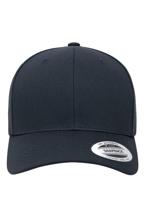 YP Classics - CVC Snapback Cap - 6389 - Navy - Size: Adjustable
