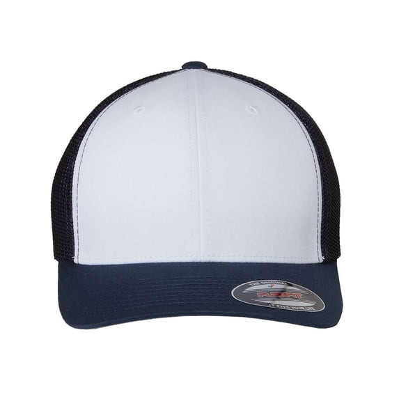 Yupoong 6511W Flexfit Trucker Mesh With White Front Panels Cap (2 PACK)