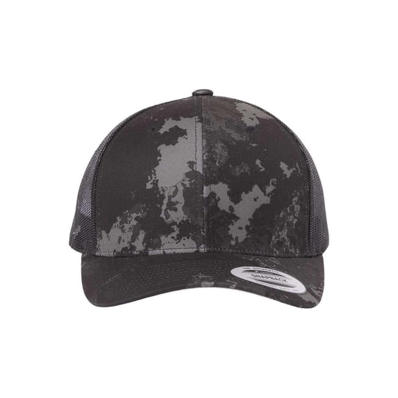 Yupoong 6606 Six-Panel Retro Trucker Cap - Poseidon Black