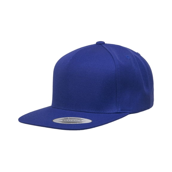 Yupoong Adult 5-Panel Structured Flat Visor Classic Snapback Cap - YP5089