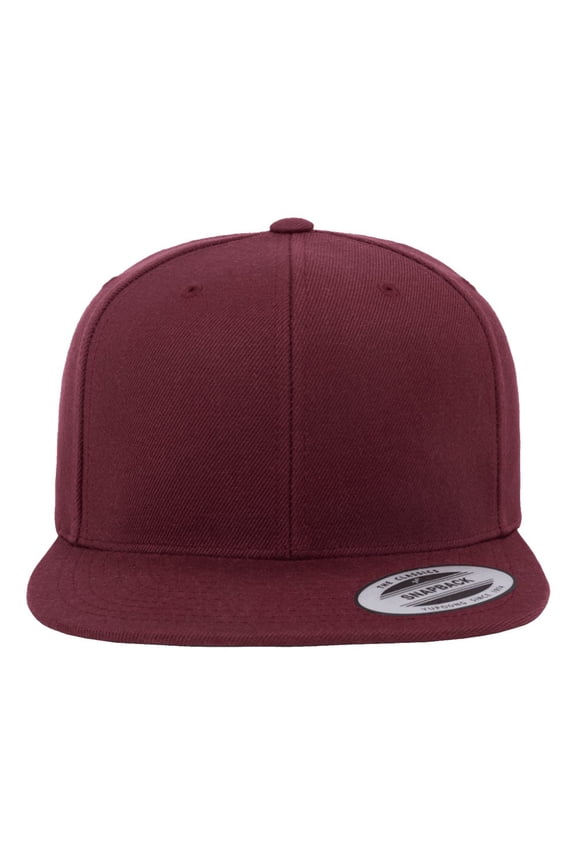 Yupoong B763176500 6-Panel Classic Snap-Back Solid Cap, Maroon - One Size