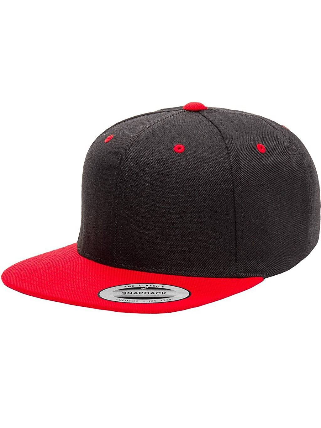 Style Snapback Black/Red Classic Cap, 2-Tone 6-Panel Yupoong