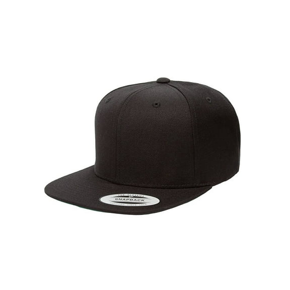 Yupoong Classic Style 6-Panel Snapback Cap, Black