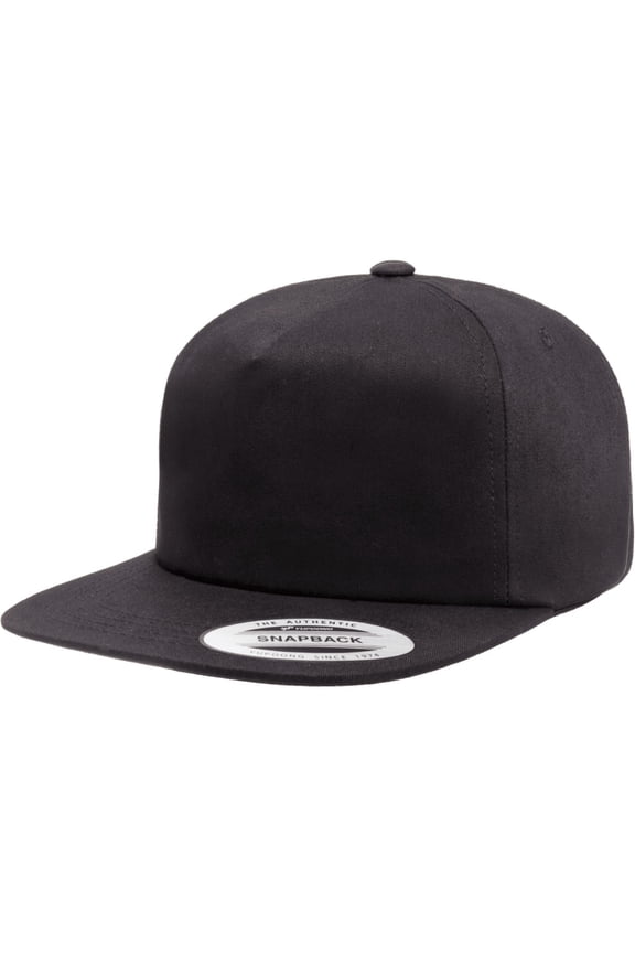 Yupoong Classics Unstructured 5 Panel Snapback Cap Black