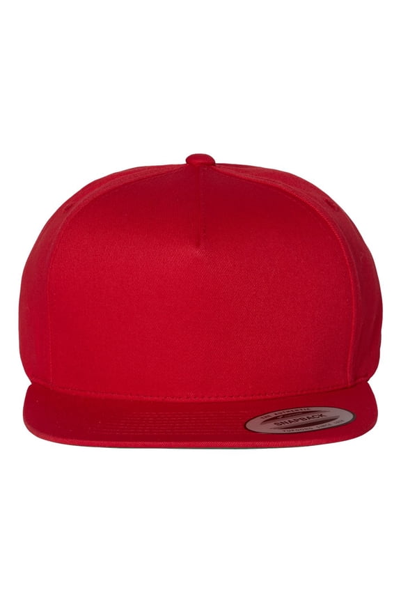 Yupoong Men's 5-Panel Cotton Twill Snapback Cap, RED, OS