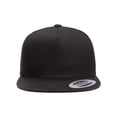 thumbnail image 1 of Yupoong Y6007 Adult 5-Panel Cotton Twill Snapback Cap - Black, 1 of 5