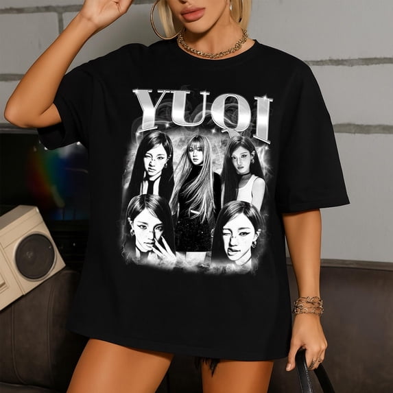 Yuqi I-DLE Kpop Graphic T-shirt, Syncopation, Vintage Music Theme Casual Tee