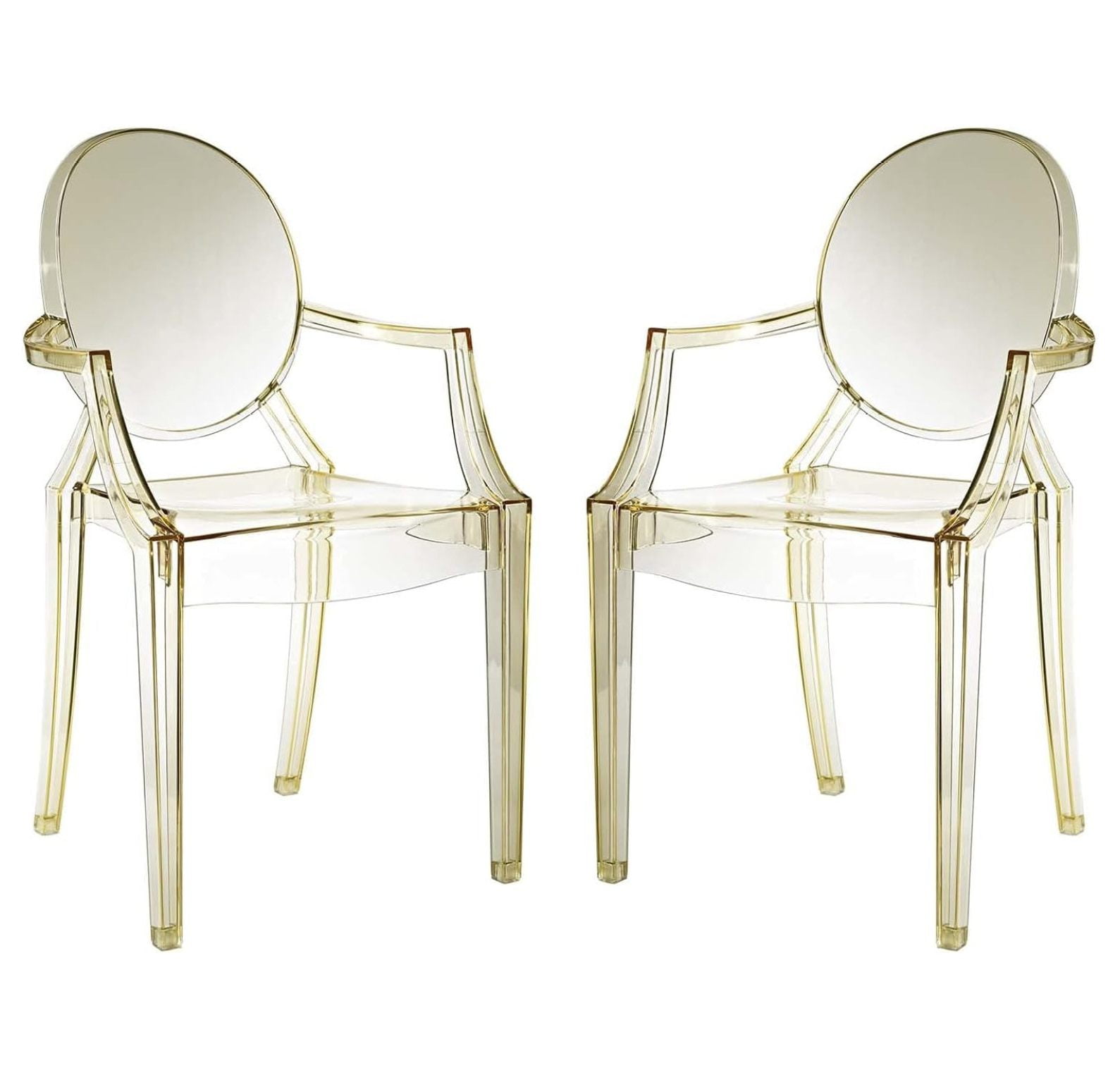 Casper Yellow Acrylic Modern Dining Armchair