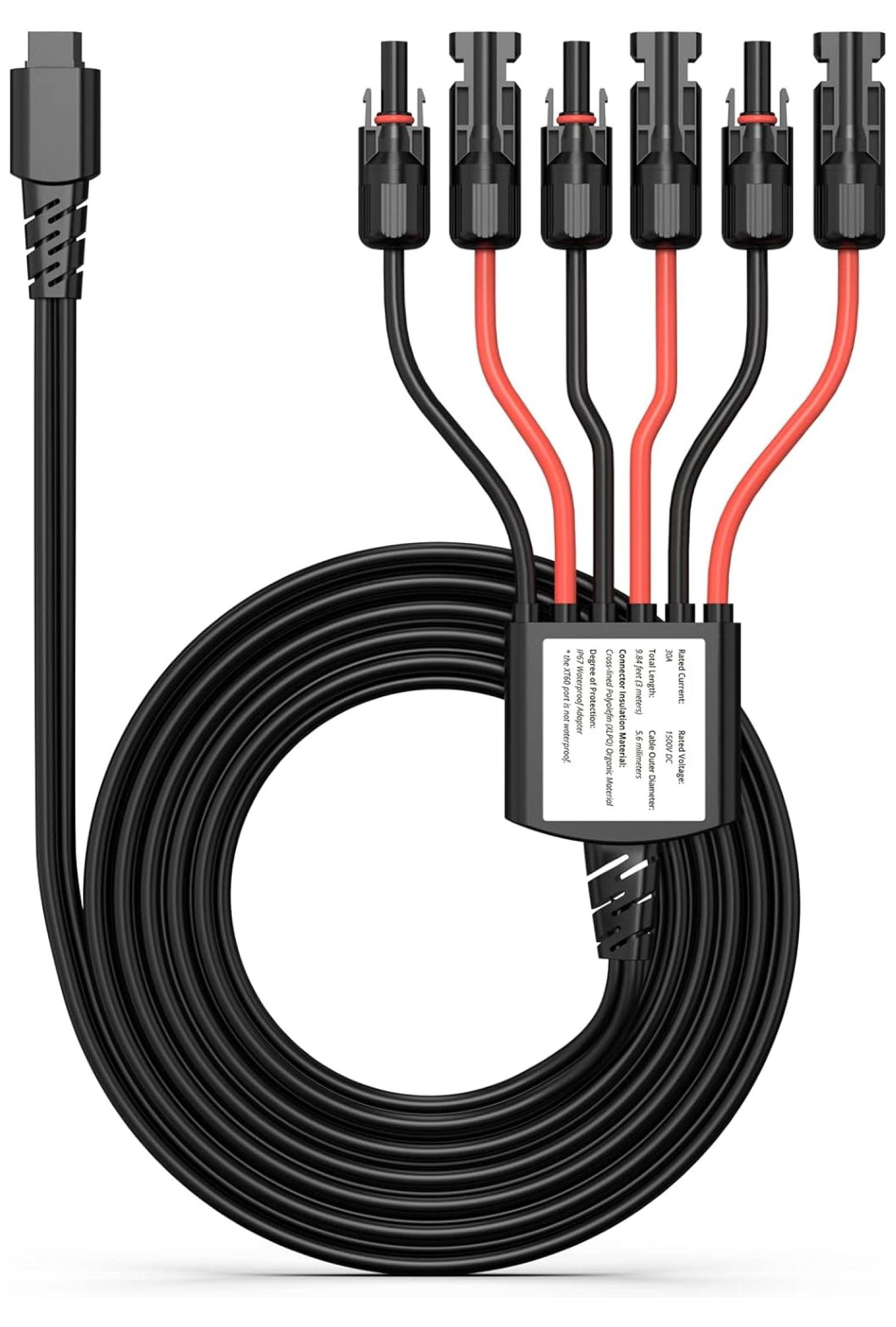 YuraZH XT60 to MC-4 3-in-1 Connectors Y Branch Parallel Adapter Cable for Solarpowa 200 and Solarpowa400 Solar Panel, Fast CellPowa 2500 Power Station, IP67 Waterproof, 9.84ft