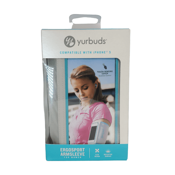 Yurbuds (CE) Ergosport Armsleeve for iPhone 5, Gray/Aqua