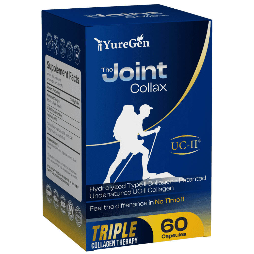 Yuregen Joint Collax with UC-II & Hydrolyzed Type II Collagen | Daily Joint Wellness Support for Mobility, Flexibility & Cartilage Health  60 Capsules