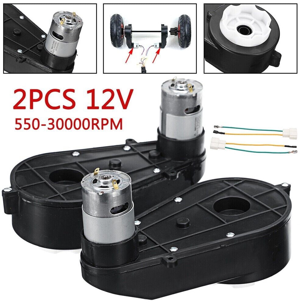 Yuri 1 Pair 12V 30000RPM Electric Car Motor With Gear Box For Kids Ride On Metal New