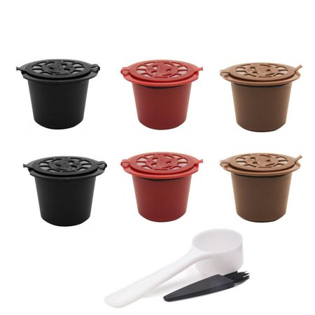 Yuri Refillable Coffee Pods with Reusable Filters for Nespresso Machines Pack of 6