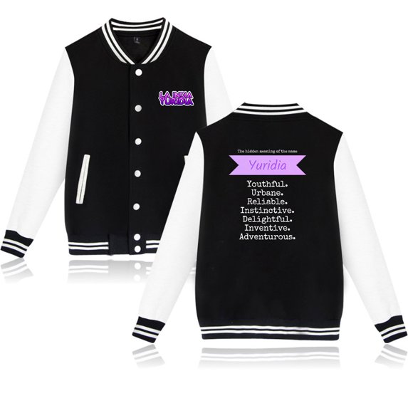 Yuridia Men's and women's retro hip-hop fashionable long sleeved baseball jacket