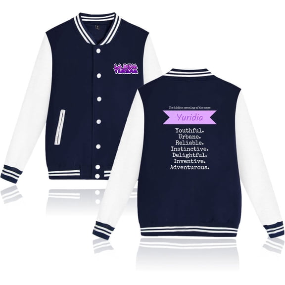 Yuridia Men's and women's retro hip-hop fashionable long sleeved baseball jacket