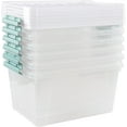 thumbnail image 1 of Yuright 6 Pack 35 Quart Latching Storage Bin, Plastic Storage Box with Lid, Clear, 1 of 14