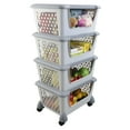 thumbnail image 1 of Yuright Plastic Stackable Storage Baskets, 4-Pack Laundry Basket Bin, 1 of 7