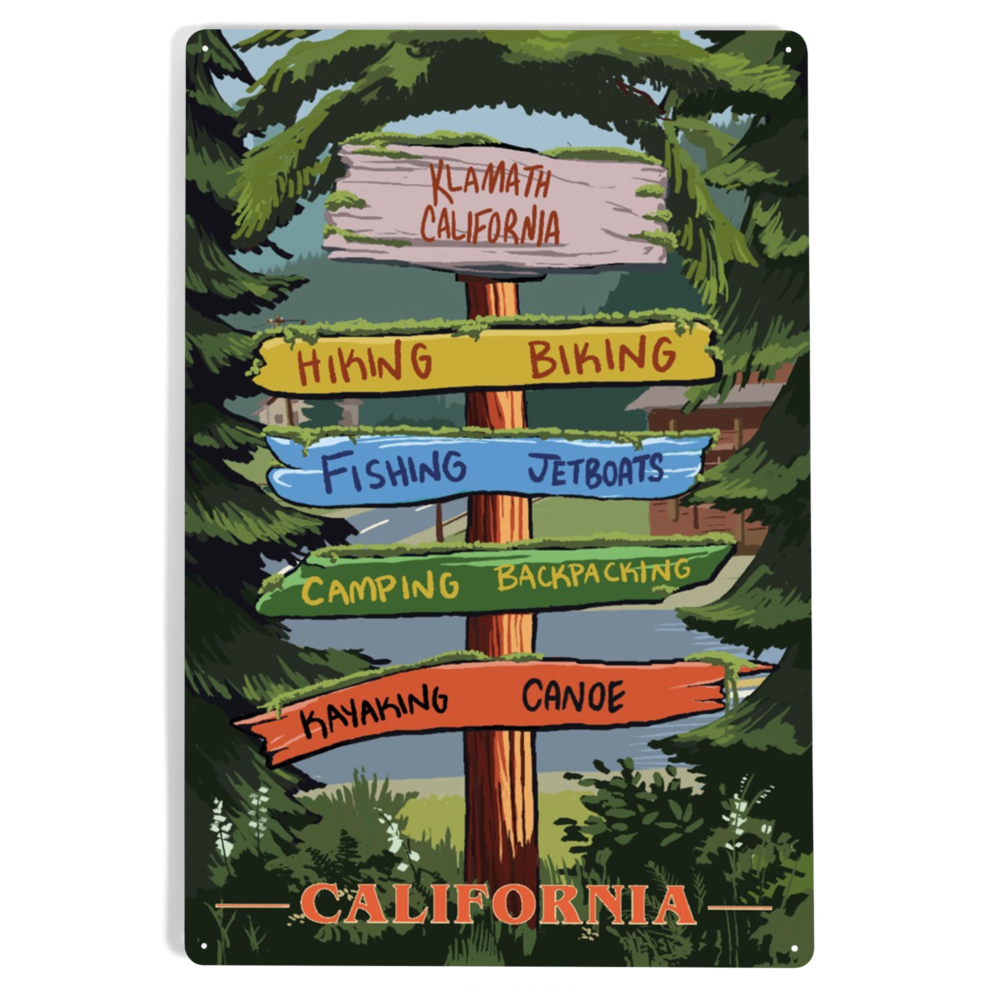 Yurok Country, California, Destination Signpost (12x18 Aluminum Art ...