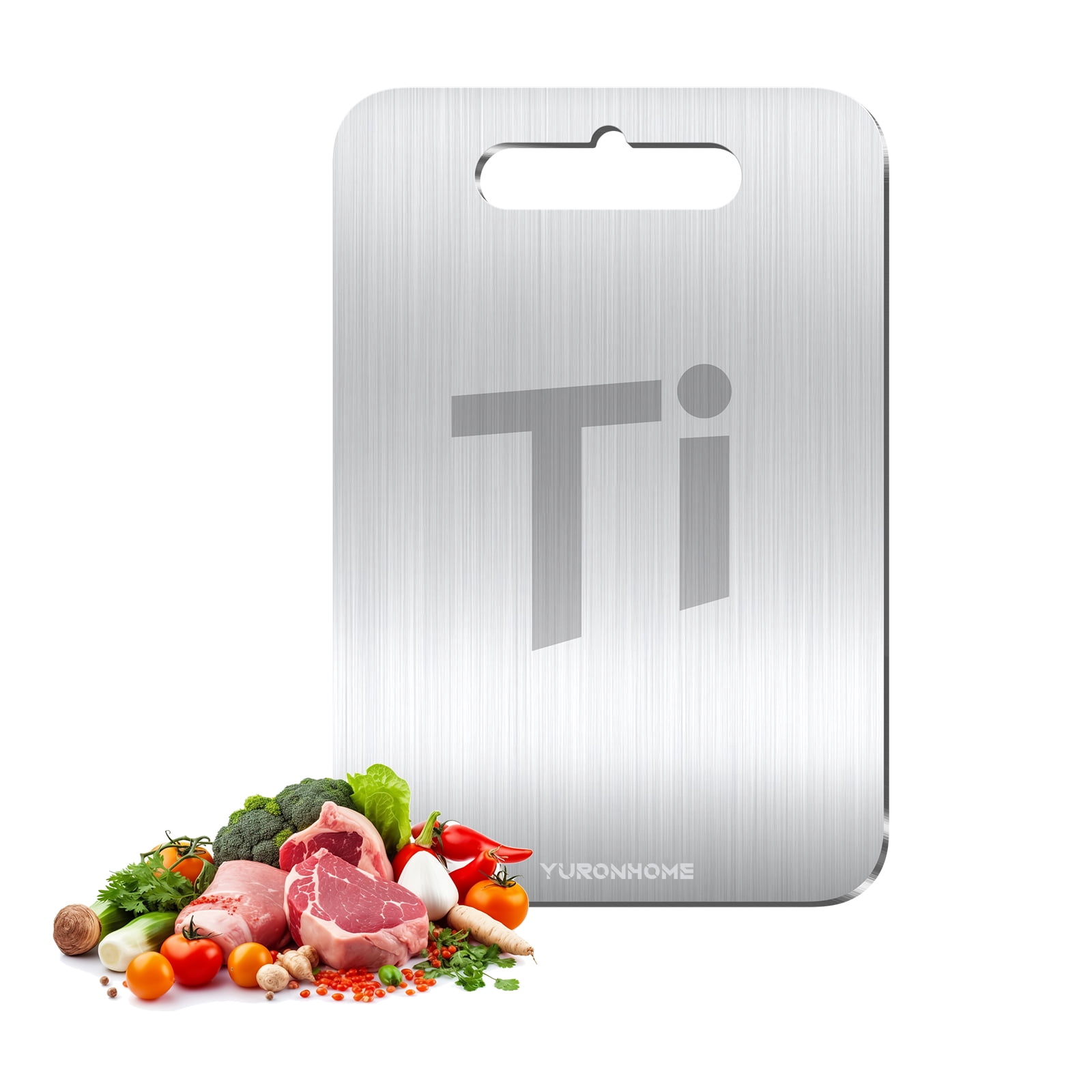 YuronHome Titanium Cutting Boards For Kitchen, 100% Pure Cut Titanium Cutting Board, Food Grade Quality,Easy To Clean And Will Not Absorb Odors, Suitable For Kitchen Or Outdoor Camping