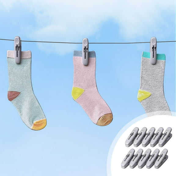 Yurqghjb 10 Pcs Chip Bag Clips Multi Purpose Clothespins Mini Food Sealing Clips Windproof Laundry Hanging Pegs for Snacks Socks