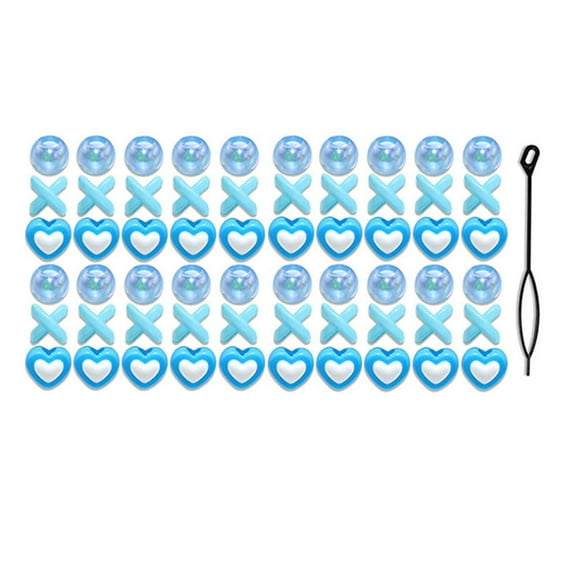 Yurqghjb 60 Pcs Blue Heart Hair Beads for Braids, Cute AB Color Jewelry, 3 Styles