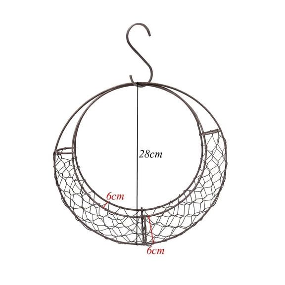 Yurqghjb Metal Moon Shaped Planter, Hanging Wire Wreath for Succulents & Plants