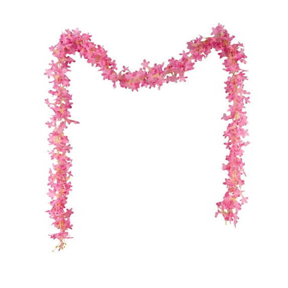 Yurqghjb Pink Lilac Garland, Silk Flower Vine for Valentine's Day Decor, 6.9ft
