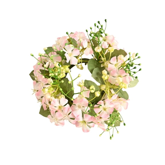 Yurqghjb Spring Candle Ring Artificial Daisy Eucalyptus Wreath for Easter Table Centerpiece (K)