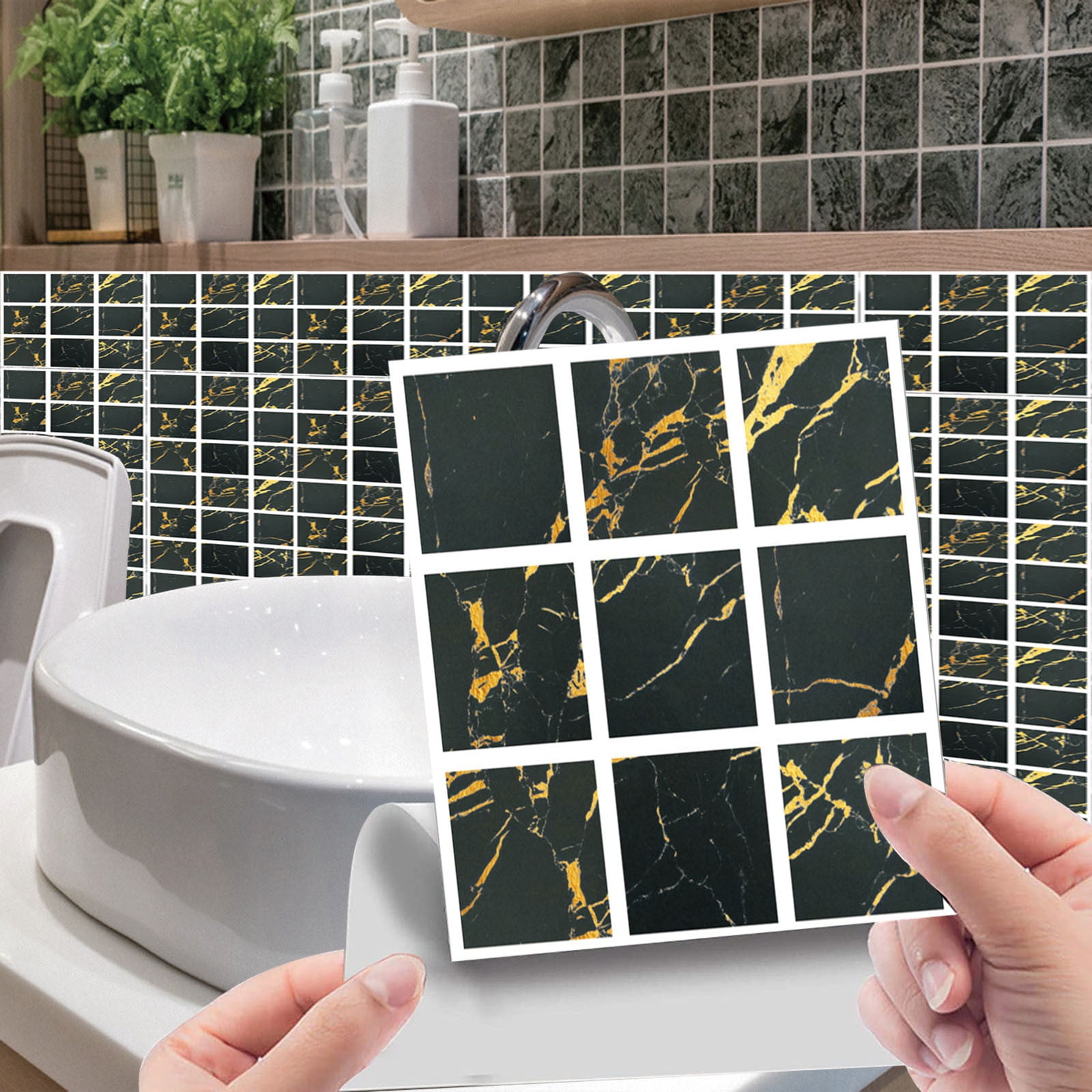 Yuseik Clearance 3D Crystal Tile Stickers, SelfAdhesive Diy Waterproof