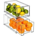 Yuseik Clearance Fridge Drawers Clear Stackable Pull Out Organizer