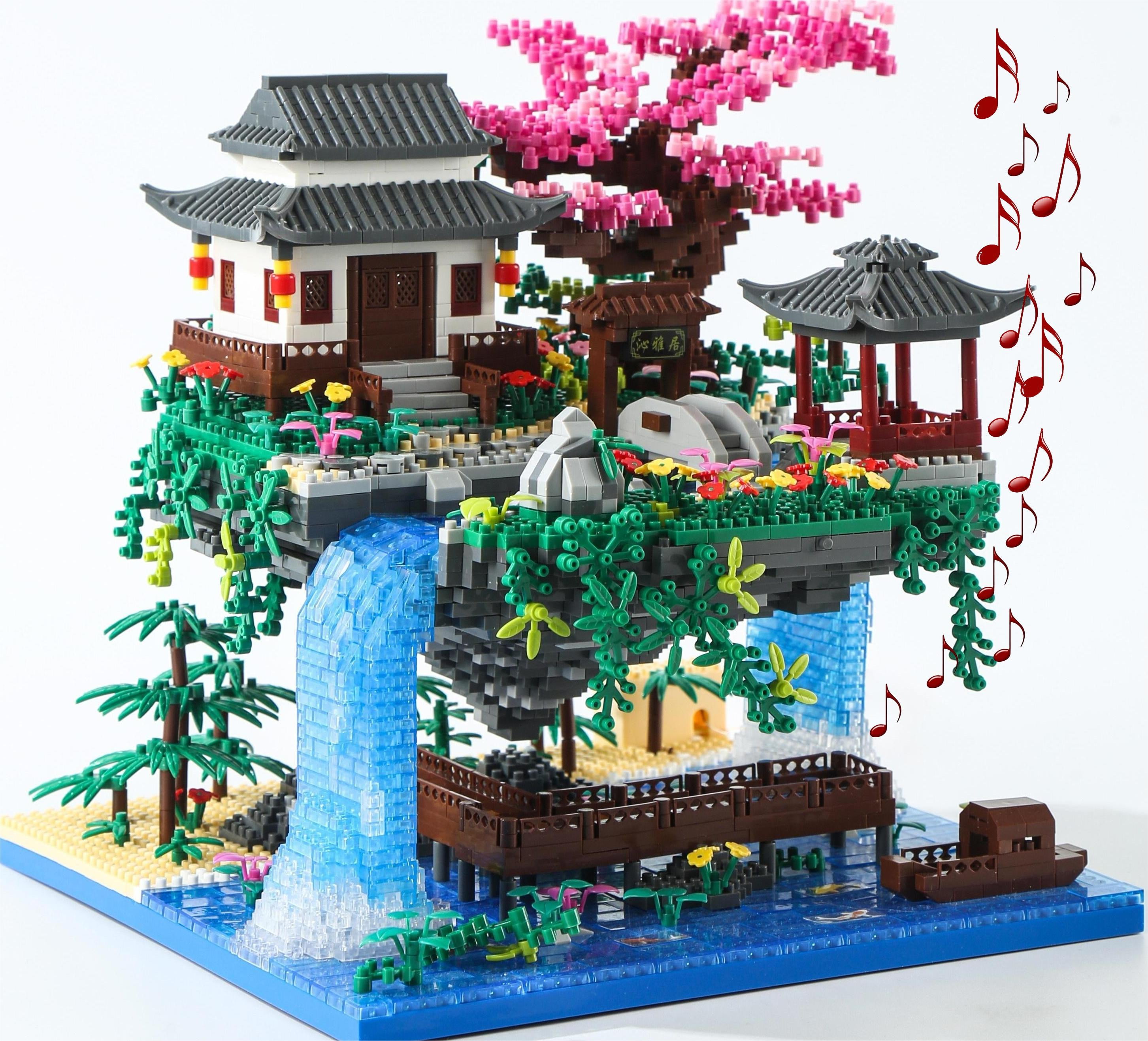 Yushinv Cherry Blossom Tree Building Set 3220 Pcs, Original  Music(Symphony),Pink Bonsai Building Set 