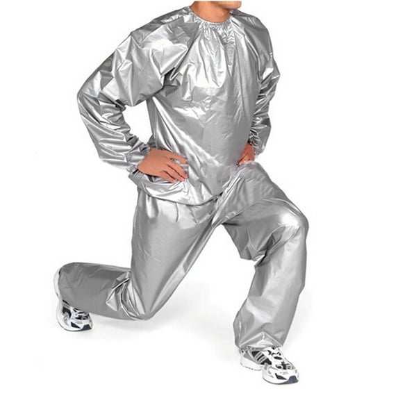 Yusimy Men's 2-Piece Sauna Suit Set Fitness Workout Sweat Enhancing Weight Loss Tracksuit