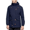 thumbnail image 1 of Yusimy Men's 3-in-1 Detachable Two-Piece Windproof Water-Repellent Jacket Zip-Front Pocket Long Sleeve Hooded Outdoor Jacket Solid Color Functional Outdoor Style, 1 of 8