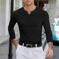 thumbnail image 1 of Yusimy Men's Casual Fashion Solid V-Neck Knitted Ribbed Top - Long Sleeve Ribbed Texture Soft Knit Casual Comfort Style for Daily Wear Layering, 1 of 6