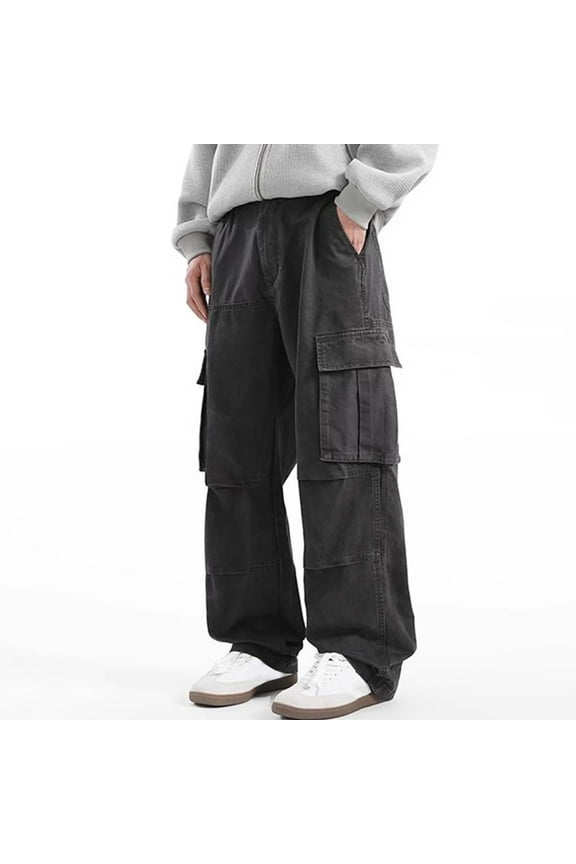 Men's Casual Jogger Pants Sporty Loose Fit Cuff Design Comfortable Streetwear Urban Style