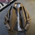 thumbnail image 1 of Yusimy Men's Casual Long Sleeve Snap Jacket - Solid Color, Lapel Collar, Functional Pockets & Hat-Free Style, 1 of 9