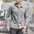 thumbnail image 1 of Yusimy Men's Casual Relaxed Long Sleeve Linen Shirt - Solid Color, Button Front with Side Pockets Lightweight Breathable Fabric, Spring Summer Daily Wear & Beach Vacation Outfit, 1 of 8