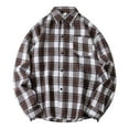 thumbnail image 1 of Yusimy Men's Casual Shirt Checkered Print Loose Fit Long Sleeve Lapel Button Pocket Fashion, 1 of 8